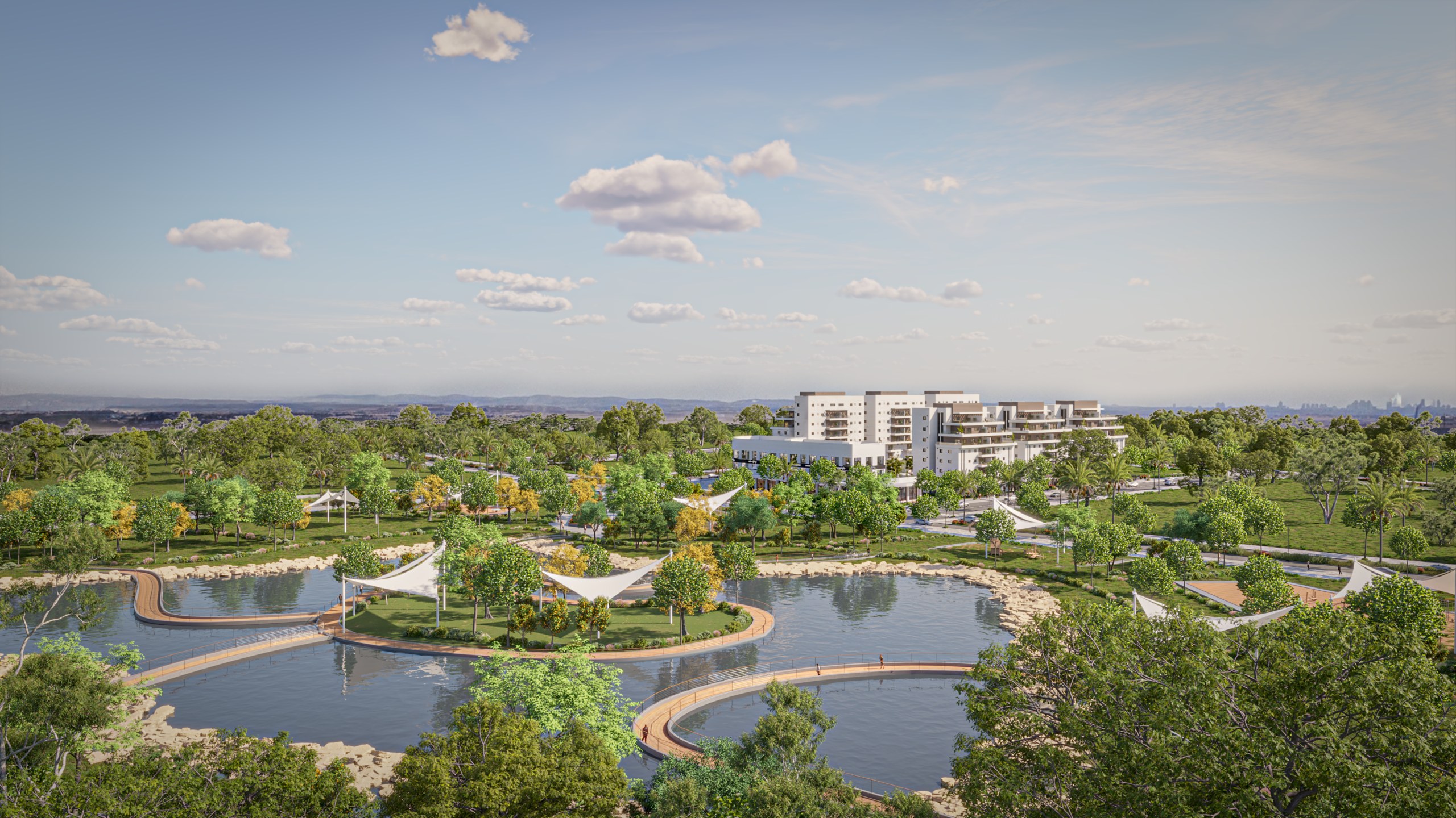 THE LAKE - הדמיית חוץ מגידו על האגם - אופקים